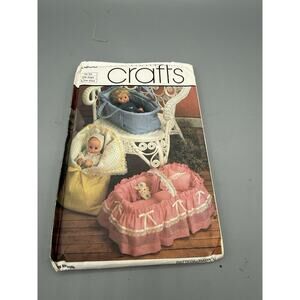 Vintage McCalls 6056 Doll Carrier Basket Bunting Pattern Uncut 18 Doll